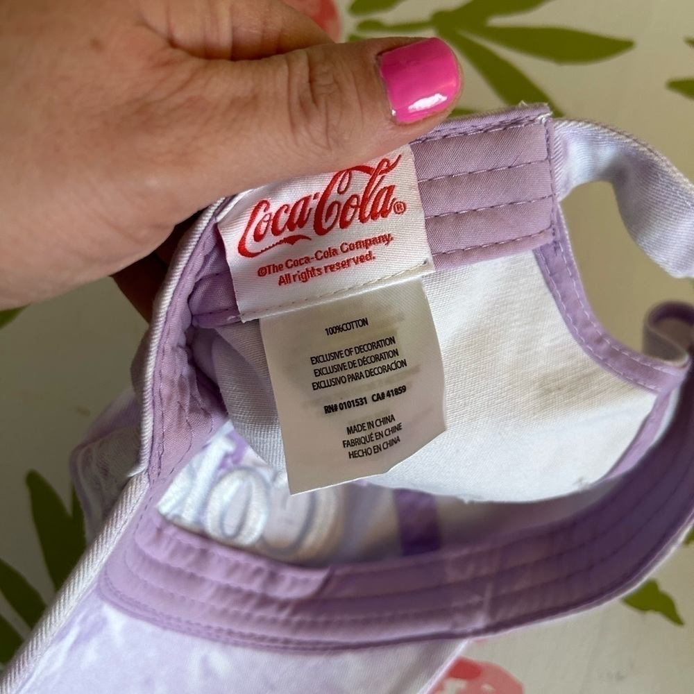 NWT COKE purple and white tie-dye hat one size - Picture 5 of 5